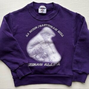Vintage Jerzees Purple Alaska 90s Graphic Crewneck Youth Sweatshirt S